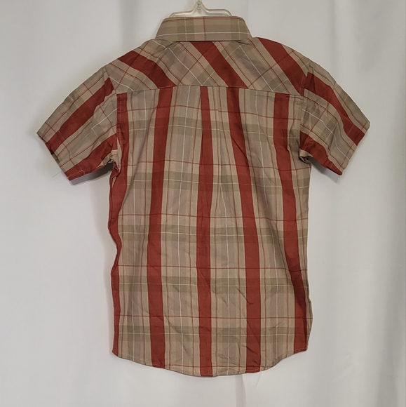 Platini Cougar NWT Boys Red Plaid Short Sleeve Button Up Shirt Size 5 - Picture 5 of 6